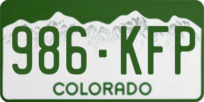CO license plate 986KFP