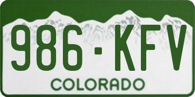 CO license plate 986KFV