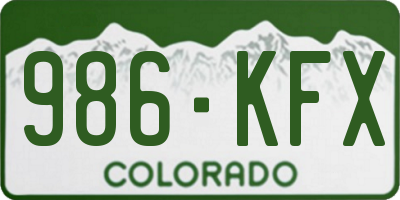 CO license plate 986KFX
