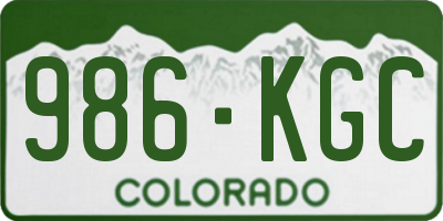 CO license plate 986KGC
