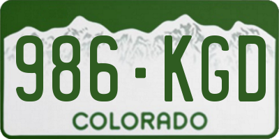 CO license plate 986KGD