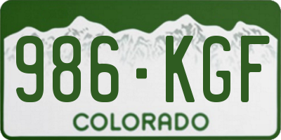 CO license plate 986KGF