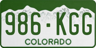 CO license plate 986KGG