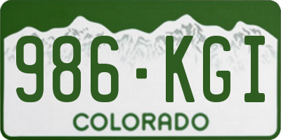 CO license plate 986KGI