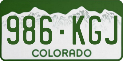 CO license plate 986KGJ