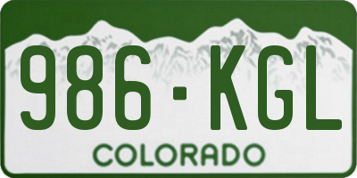 CO license plate 986KGL