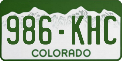 CO license plate 986KHC