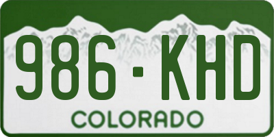 CO license plate 986KHD