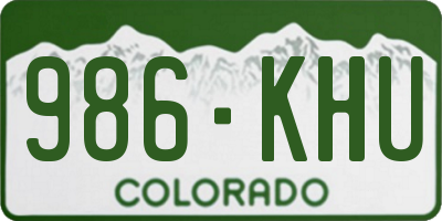 CO license plate 986KHU