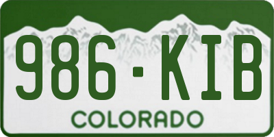 CO license plate 986KIB