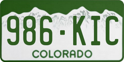 CO license plate 986KIC