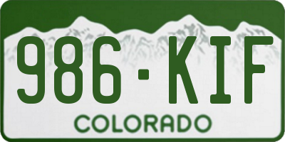 CO license plate 986KIF
