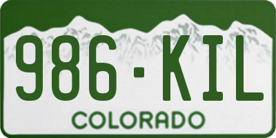 CO license plate 986KIL