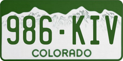CO license plate 986KIV