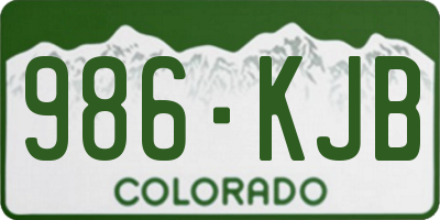 CO license plate 986KJB