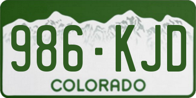 CO license plate 986KJD
