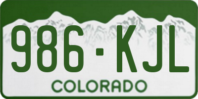 CO license plate 986KJL