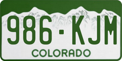 CO license plate 986KJM