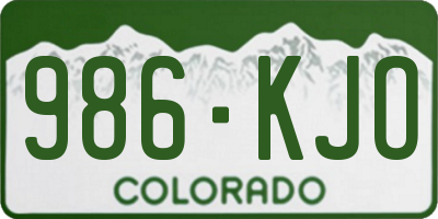 CO license plate 986KJO