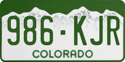 CO license plate 986KJR
