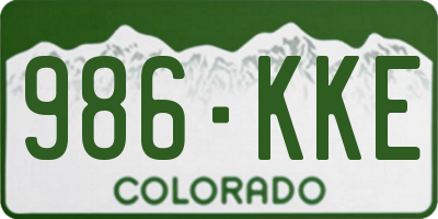 CO license plate 986KKE