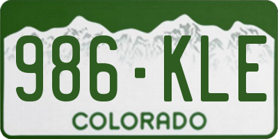 CO license plate 986KLE
