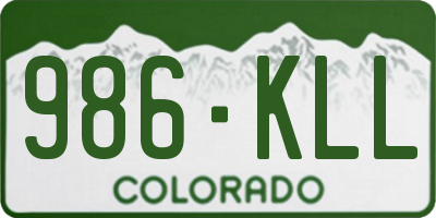 CO license plate 986KLL