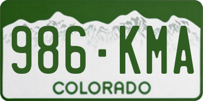 CO license plate 986KMA