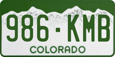 CO license plate 986KMB