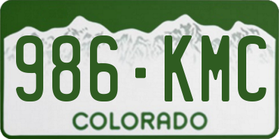 CO license plate 986KMC