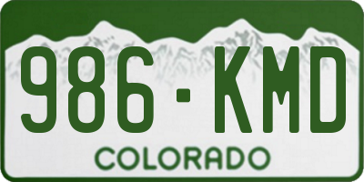 CO license plate 986KMD