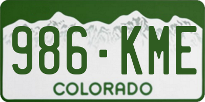 CO license plate 986KME