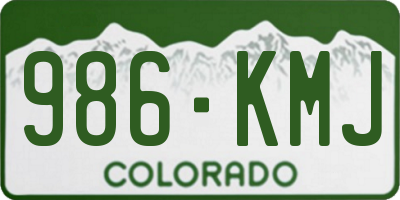 CO license plate 986KMJ