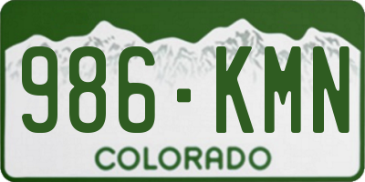 CO license plate 986KMN