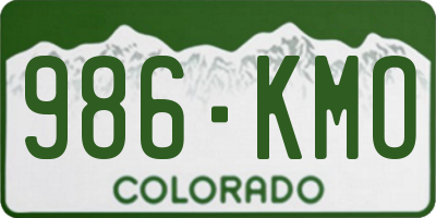 CO license plate 986KMO