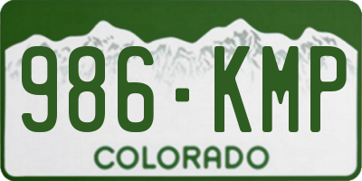 CO license plate 986KMP