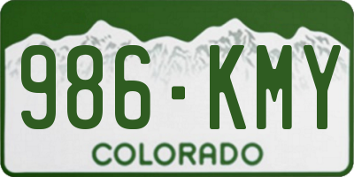 CO license plate 986KMY
