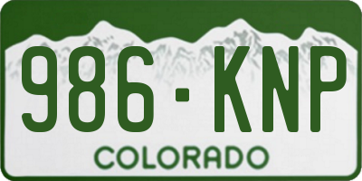 CO license plate 986KNP