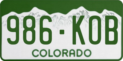 CO license plate 986KOB