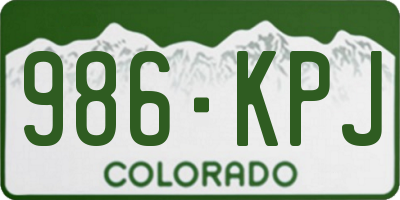 CO license plate 986KPJ