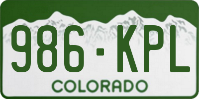 CO license plate 986KPL