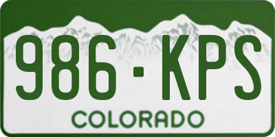 CO license plate 986KPS