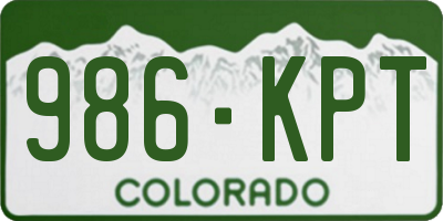 CO license plate 986KPT