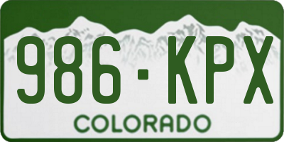 CO license plate 986KPX