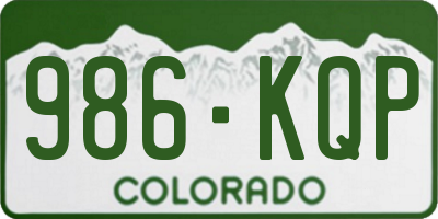 CO license plate 986KQP