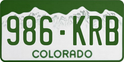 CO license plate 986KRB