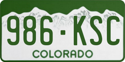 CO license plate 986KSC