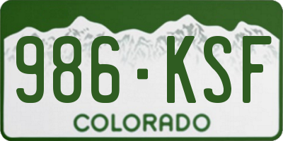 CO license plate 986KSF