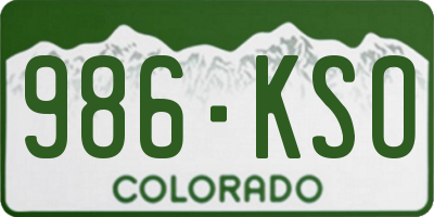 CO license plate 986KSO