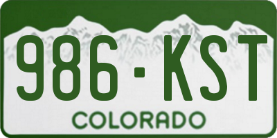 CO license plate 986KST